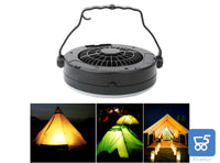 Lampada Ventilatore da Campeggio 2 in 1 con Maniglia e Gancio Portatile 12 LED USB