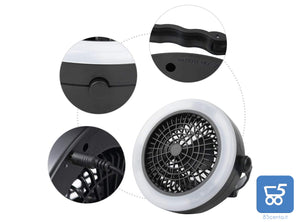 Lampada Ventilatore da Campeggio 2 in 1 con Maniglia e Gancio Portatile 12 LED USB
