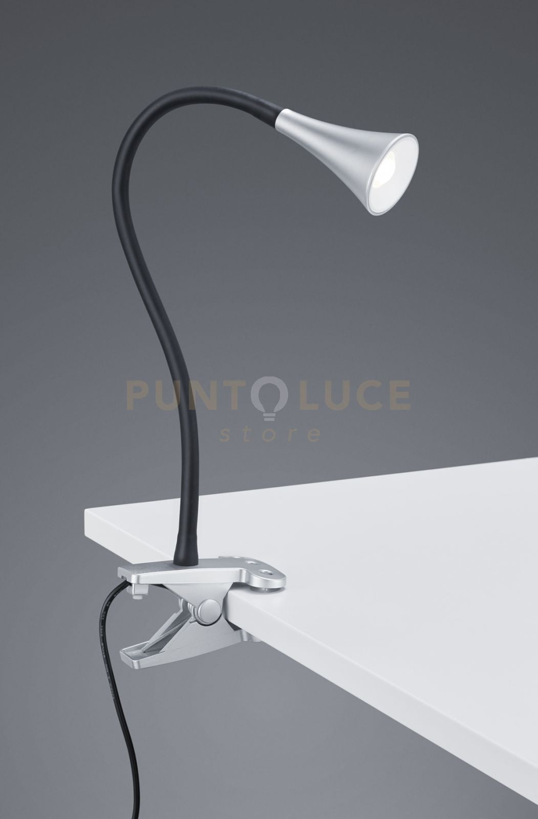 VIPER LAMPADA DA STUDIO LED 3W 350lm, 3000K FLESSIBILE CON PINZA ALLUMINIO H. 35CM