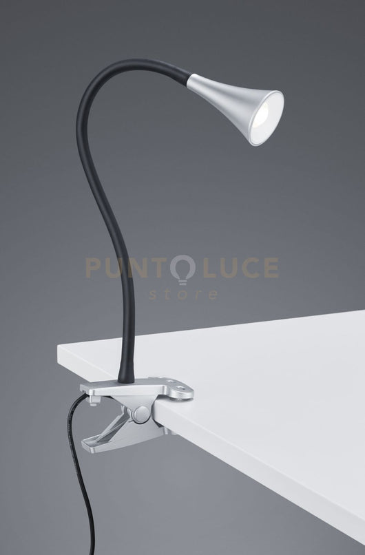 VIPER LAMPADA DA STUDIO LED 3W 350lm, 3000K FLESSIBILE CON PINZA ALLUMINIO H. 35CM