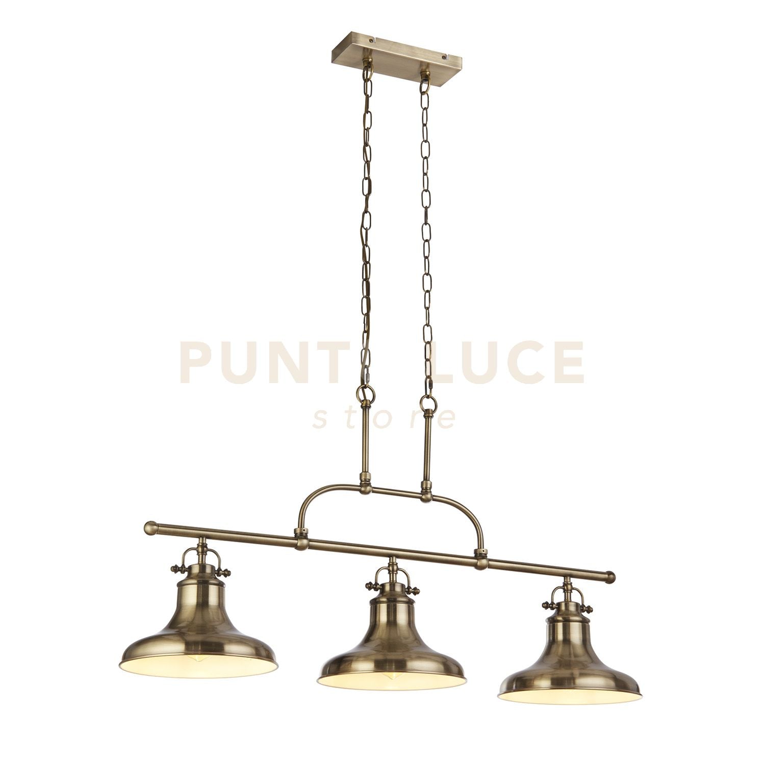 Lampada a sospensione Dallas 3Lt Bar - Metallo ottone anticato