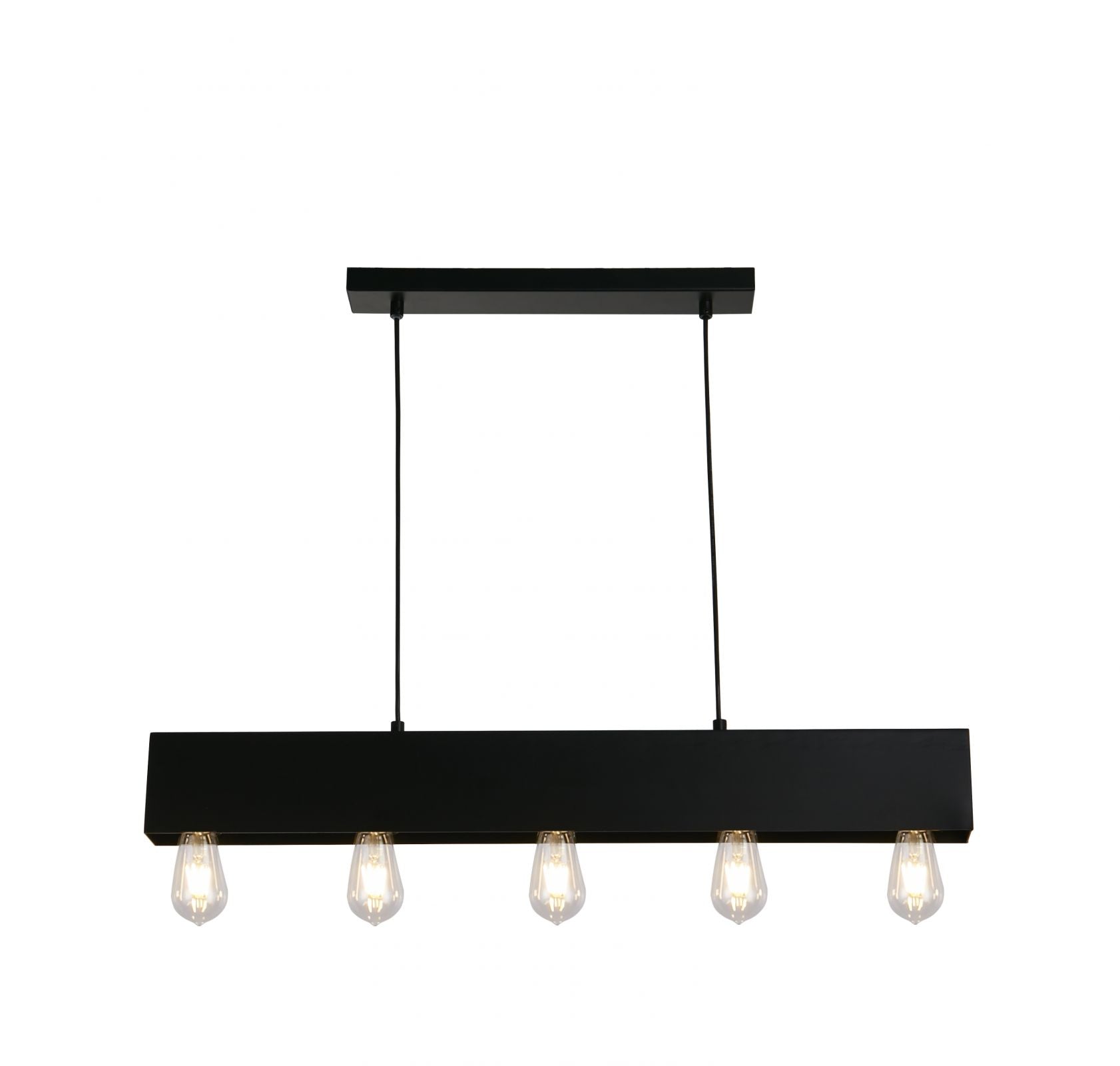 Lampada a sospensione Piano 5Lt Diner Bar - Metallo nero opaco