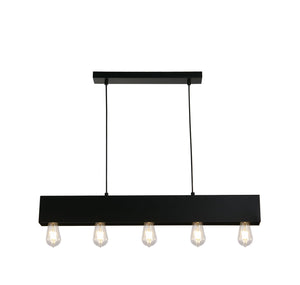 Lampada a sospensione Piano 5Lt Diner Bar - Metallo nero opaco