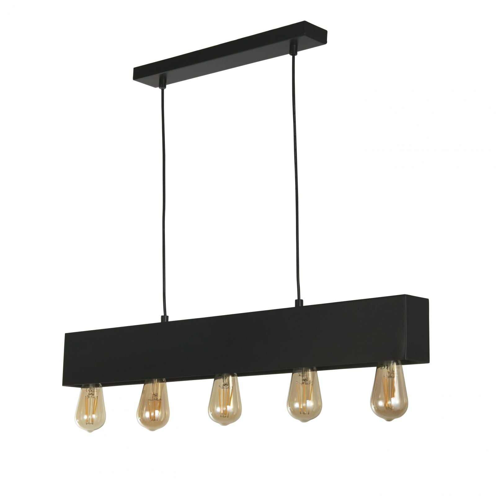 Lampada a sospensione Piano 5Lt Diner Bar - Metallo nero opaco