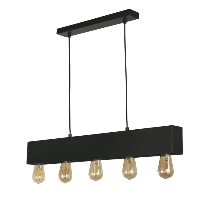 Lampada a sospensione Piano 5Lt Diner Bar - Metallo nero opaco