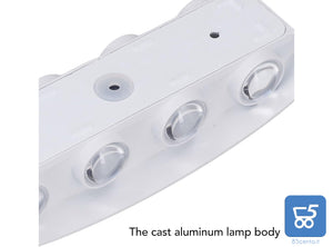 Lampada da Parete a LED Applique 6000K Luce Fredda per Esterni Corpo in Alluminio BIANCA - EX DEMO