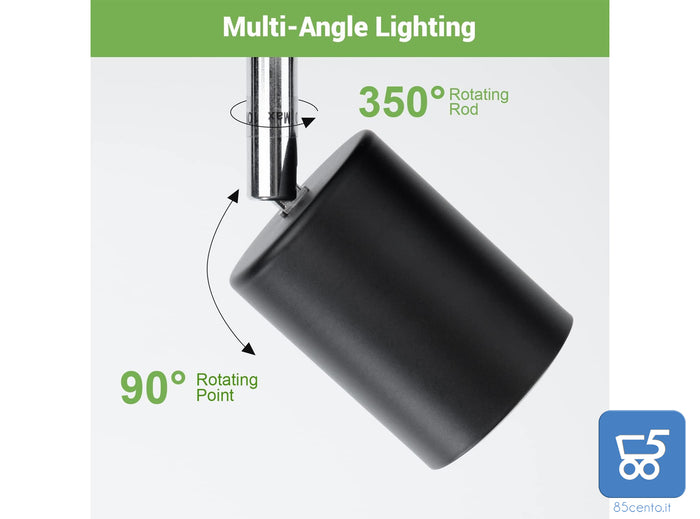 Lampada da Parete e Soffitto con 5 Lampadine GU10 2700K Bianco Caldo 550LM 6W