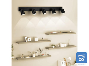 Lampada da Parete e Soffitto con 5 Lampadine GU10 2700K Bianco Caldo 550LM 6W