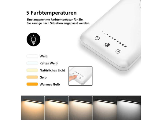 Lampada da Scrivania a LED Regolabile 5 Colori e 10 Livelli di Luminosità Lampada da Comodino e Lettura con Ricarica USB per Smartphone