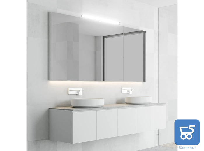 Lampada da Specchio Bagno a LED 40 cm 10W 1200lm Luce Bianca Neutra 4000K Impermeabile IP44 Applique 230V Classe II (Senza Interruttore)