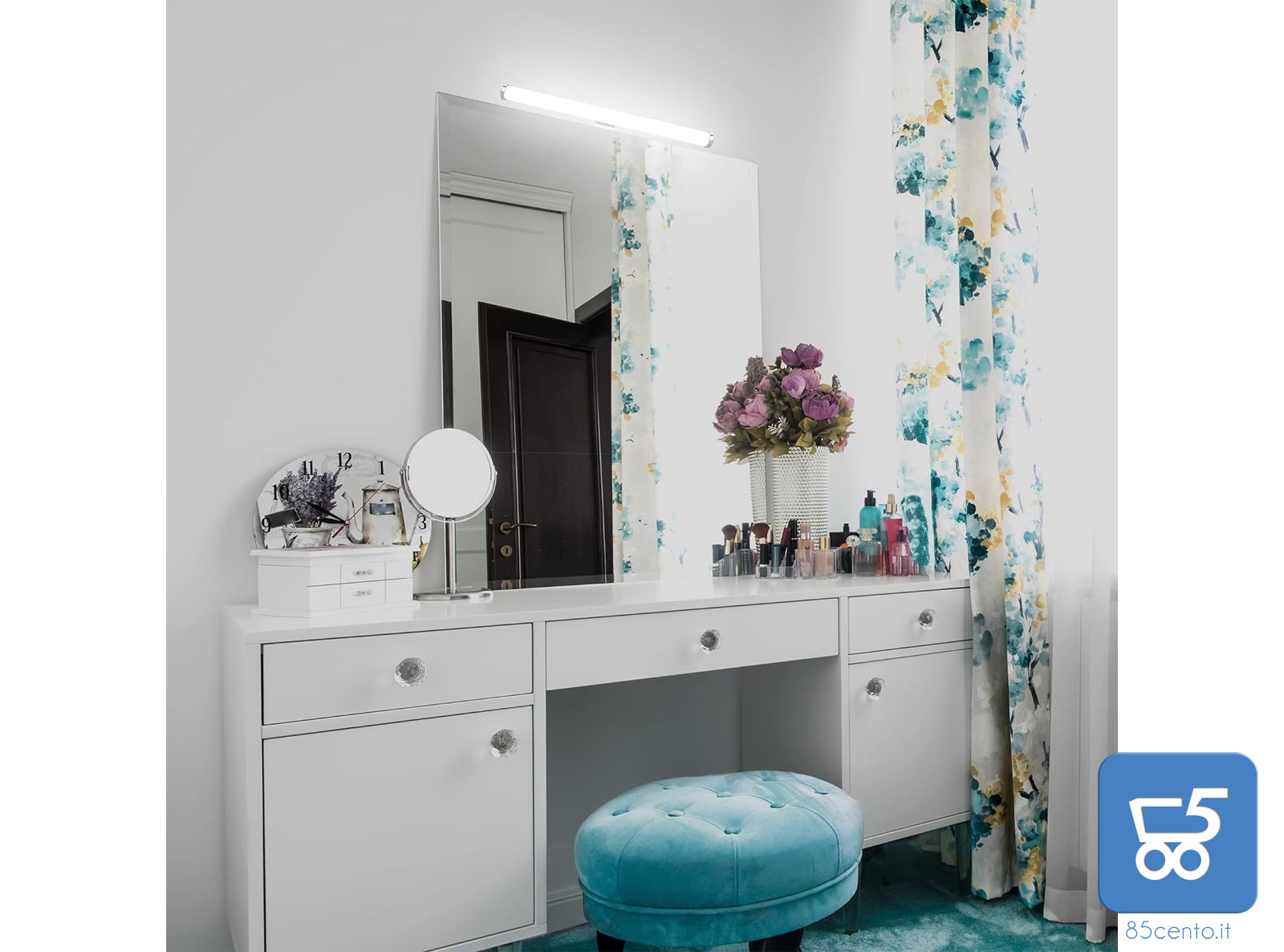 Lampada da Specchio Bagno a LED 40 cm 10W 1200lm Luce Bianca Neutra 4000K Impermeabile IP44 Applique 230V Classe II (Senza Interruttore)