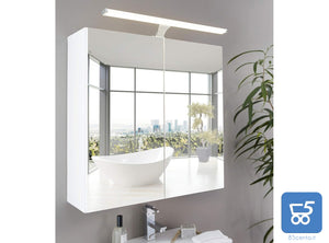 Lampada da Specchio Cromata Lunghezza 60 cm a LED Protezione Schizzi IP44 Luce Calda 1680 lumen - ESPOSTA NO CONFEZIONE