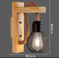Lampada da parete Applique a corda di canapa e Metallo MS12-1