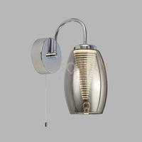 Lampada da parete Cyclone - Metallo cromato e vetro fumé