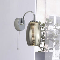 Lampada da parete Cyclone - Metallo cromato e vetro fumé