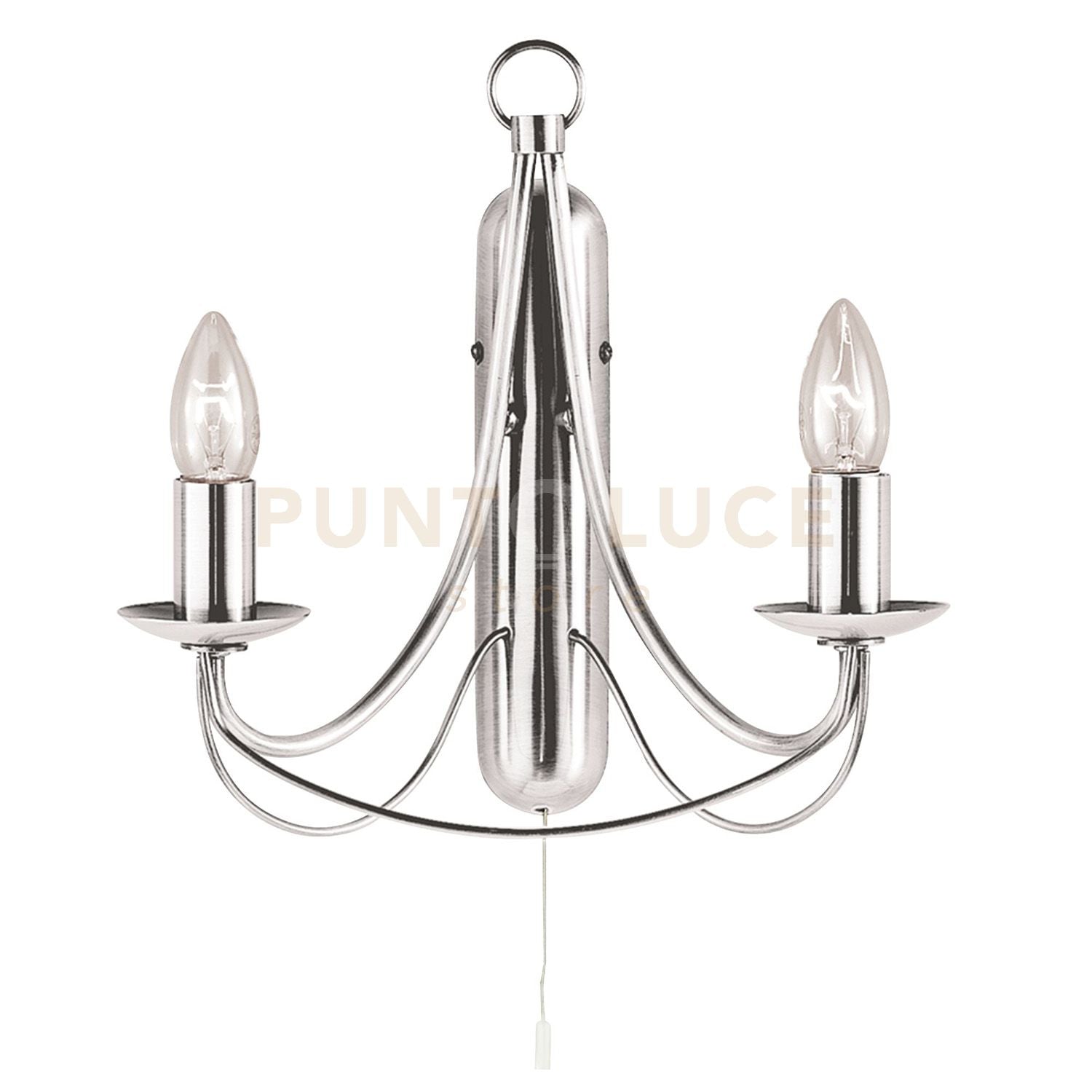 Lampada da parete Maypole 2Lt - Metallo argento satinato