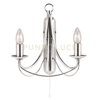 Lampada da parete Maypole 2Lt - Metallo argento satinato