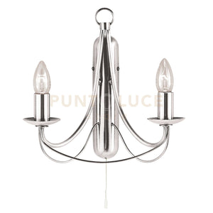 Lampada da parete Maypole 2Lt - Metallo argento satinato