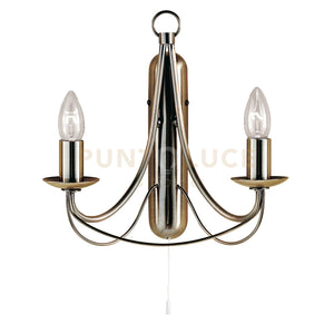 Lampada da parete Maypole 2Lt - Metallo ottone anticato