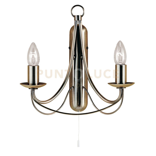 Lampada da parete Maypole 2Lt - Metallo ottone anticato