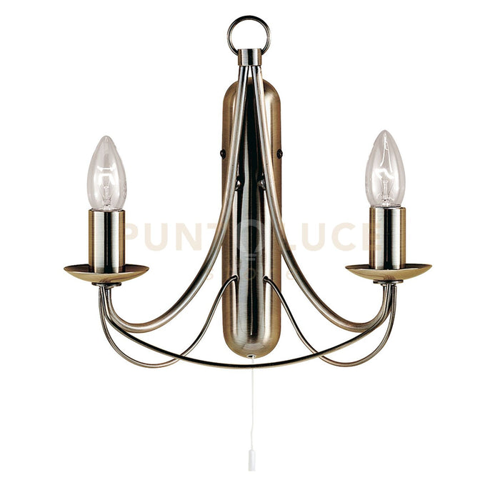 Lampada da parete Maypole 2Lt - Metallo ottone anticato