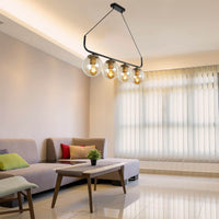 Lampada da soffitto Terena MDL4174 in metallo nero con 4 portalampada