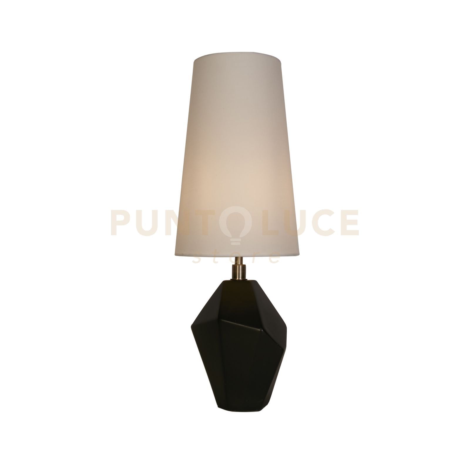 Lampada da tavolo Apex 1Lt, metallo ottone anticato, resina nera e bianco
