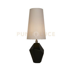 Lampada da tavolo Apex 1Lt, metallo ottone anticato, resina nera e bianco