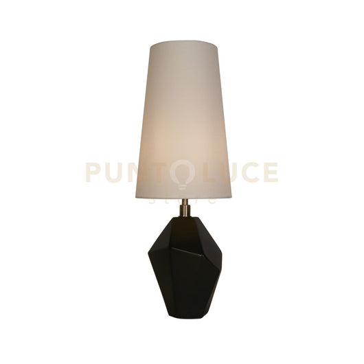 Lampada da tavolo Apex 1Lt, metallo ottone anticato, resina nera e bianco