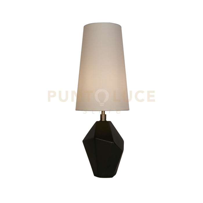 Lampada da tavolo Apex 1Lt, metallo ottone anticato, resina nera e bianco