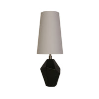 Lampada da tavolo Apex 1Lt, metallo ottone anticato, resina nera e bianco
