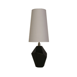 Lampada da tavolo Apex 1Lt, metallo ottone anticato, resina nera e bianco
