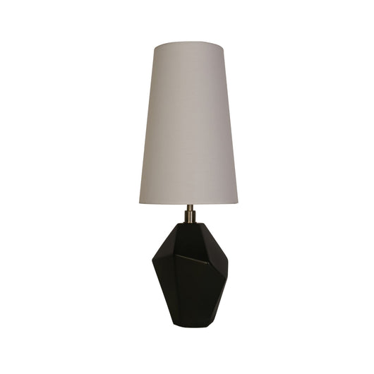 Lampada da tavolo Apex 1Lt, metallo ottone anticato, resina nera e bianco