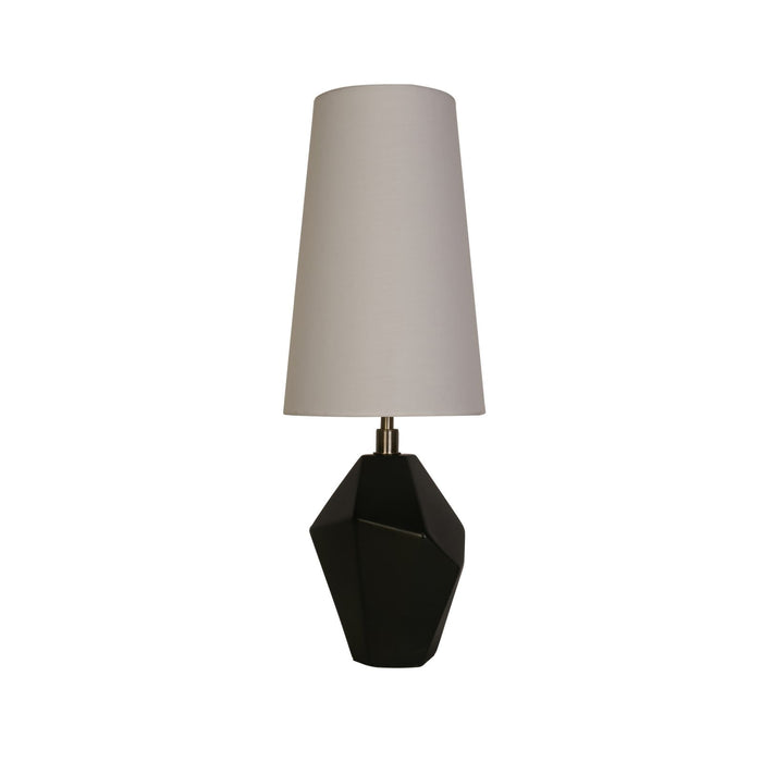 Lampada da tavolo Apex 1Lt, metallo ottone anticato, resina nera e bianco