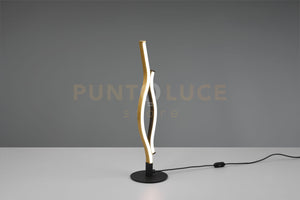 BLAZE LAMPADA DA TAVOLO LED 8W 900lm, 2300+3000+4000K ONDULATA METALLO OTTONE E NERO DIMMERABILE CON INTERRUTTORE TOUCH H. 48CM