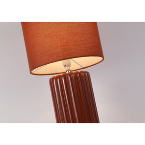 Lampada da tavolo Groove 1Lt, arancione bruciato con paralume abbinato