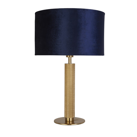 Lampada da tavolo London - Ottone zigrinato e paralume in velluto blu navy