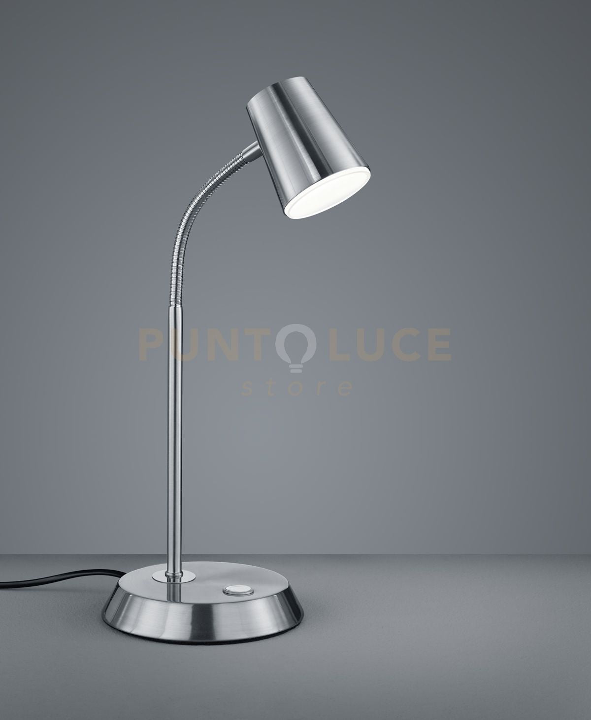 NARCOS LAMPADA TAVOLO LED 6,9W · 1x 660lm, 3000K ACCIAIO CON DIFFUSORE CONICO DIMMERABILE H.38CM NICKEL