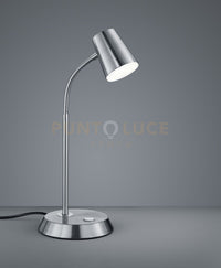 NARCOS LAMPADA TAVOLO LED 6,9W · 1x 660lm, 3000K ACCIAIO CON DIFFUSORE CONICO DIMMERABILE H.38CM NICKEL