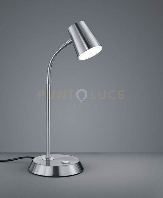 NARCOS LAMPADA TAVOLO LED 6,9W · 1x 660lm, 3000K ACCIAIO CON DIFFUSORE CONICO DIMMERABILE H.38CM NICKEL