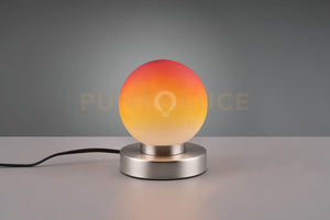 PRINZ II LAMPADA ACCIAIO E SFERA COLORATA ARANCIONE  H 15CM 1 LUCE ATTACCO E14