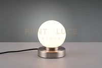 PRINZ II LAMPADA ACCIAIO SFERA BIANCA H.15CM 1 LUCE ATTACCO E14