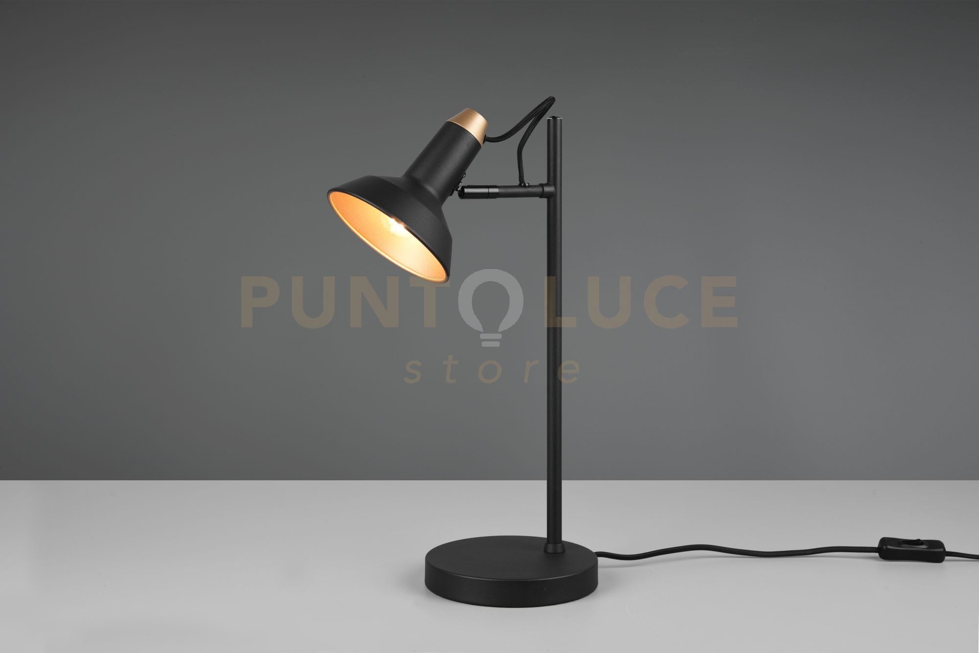 Lampada da tavolo ROXIE orientabile H.43cm metallo nero e oro 511900132