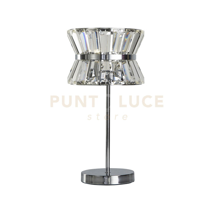 Lampada da tavolo Uptown 2Lt - Metallo cromato e cristallo trasparente