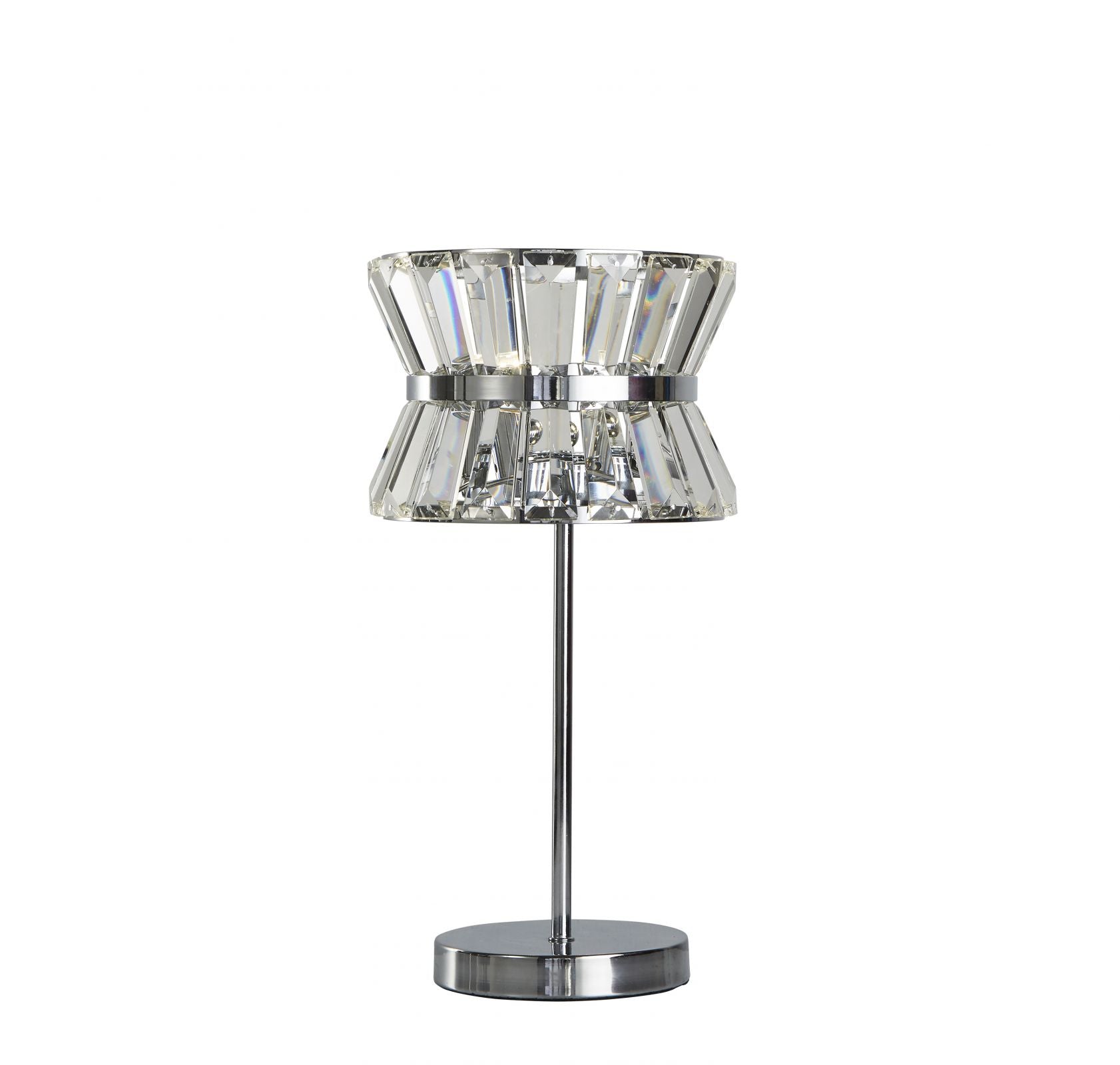Lampada da tavolo Uptown 2Lt - Metallo cromato e cristallo trasparente
