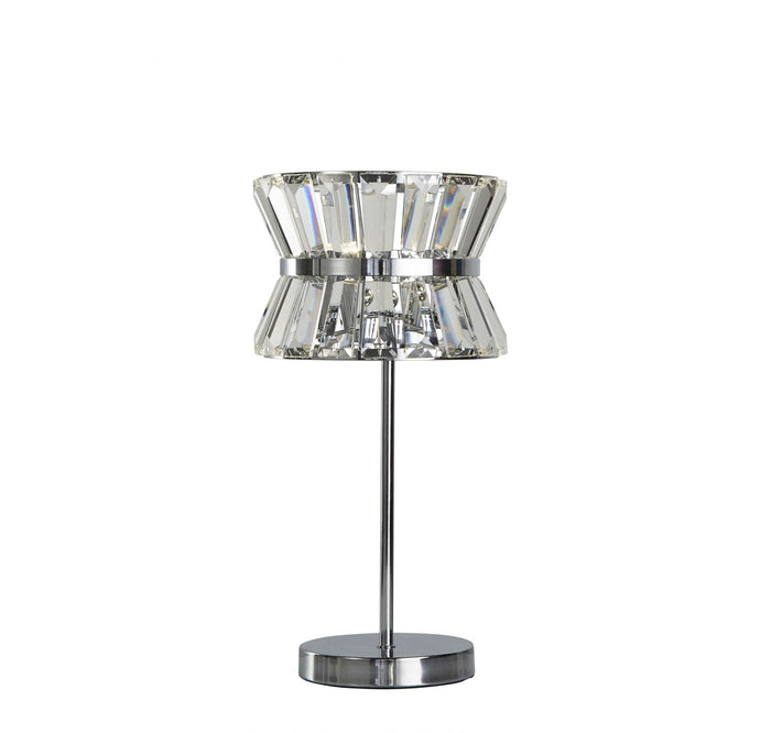 Lampada da tavolo Uptown 2Lt - Metallo cromato e cristallo trasparente