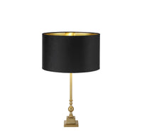 Lampada da tavolo Whitby - Ottone anticato e paralume in velluto nero