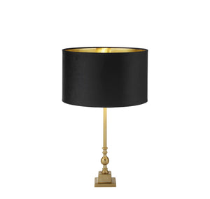 Lampada da tavolo Whitby - Ottone anticato e paralume in velluto nero