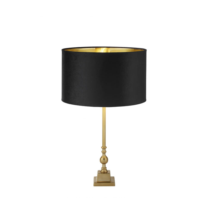 Lampada da tavolo Whitby - Ottone anticato e paralume in velluto nero