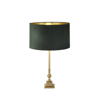 Lampada da tavolo Whitby - Ottone anticato e paralume in velluto verde